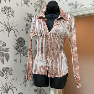 Bronze white stretchy top